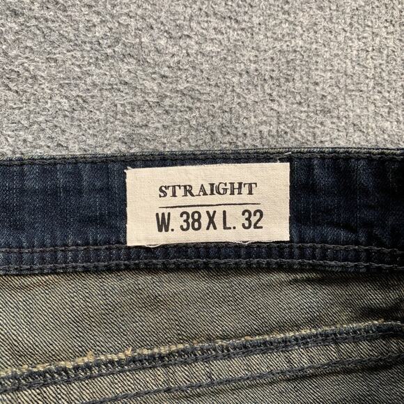 Axel Jeans Mens 38 Blue Stretch Straight Leg Dark Addison 17" Leg Opening - Picture 7 of 13